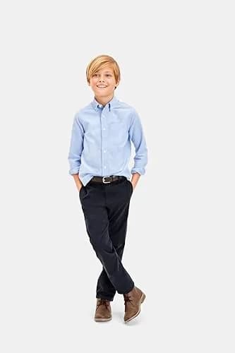 The Children's Place Boys Long Sleeve Oxford Shirt, Lt Blue, X-Large | Casual Cotton Button-Down for Kids thumbnail 2