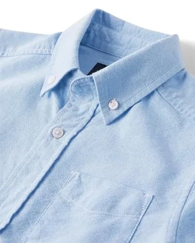 The Children's Place Boys Long Sleeve Oxford Shirt, Lt Blue, X-Large | Casual Cotton Button-Down for Kids thumbnail 3