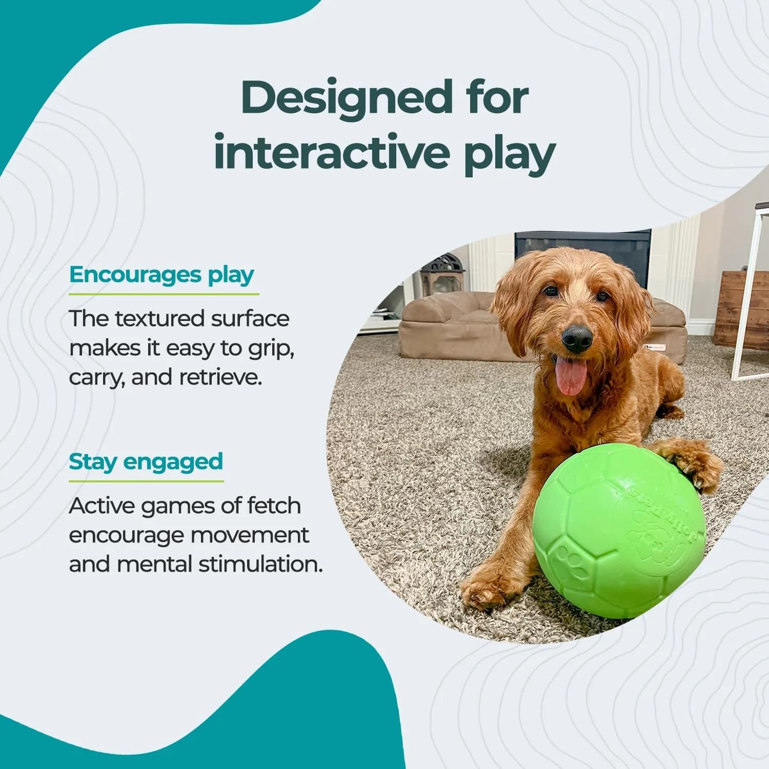 Jolly Pets Large Jolly Soccer Ball 20.32cm (8 Inch) | Floating-Bouncing Dog Toy - view 3