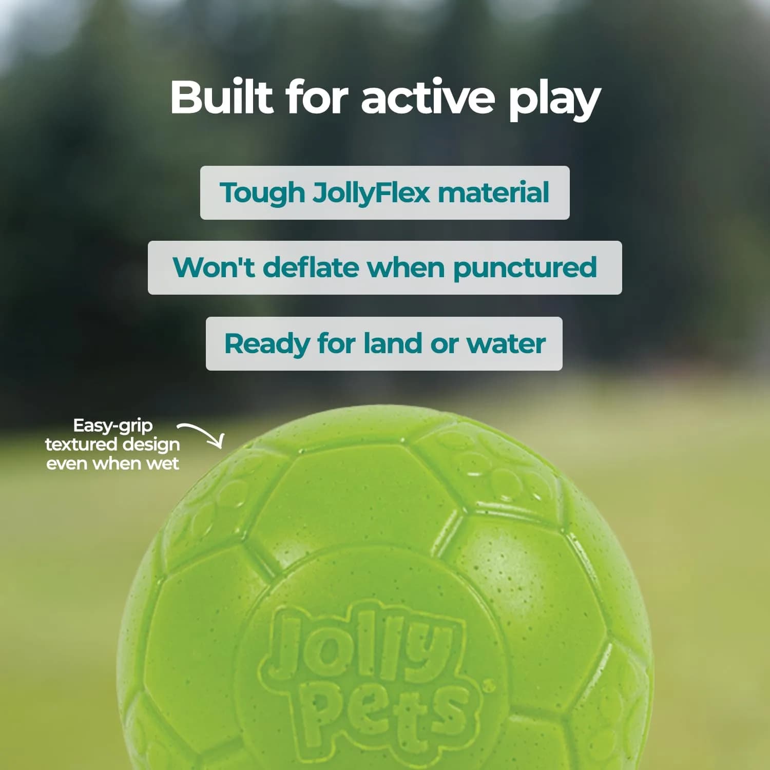 Jolly Pets Medium Soccer Ball Dog Toy 15.24 cm (6 inch) | Floating & Bouncing Fetch Ball for Dogs - view 6