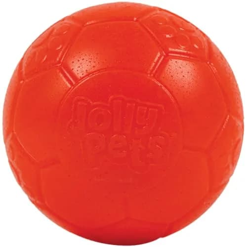 Jolly Pets Large Soccer Ball Dog Toy 20.3 cm (8 inch) Diameter Orange | Unsinkable & Unpuncturable Play Ball thumbnail 1