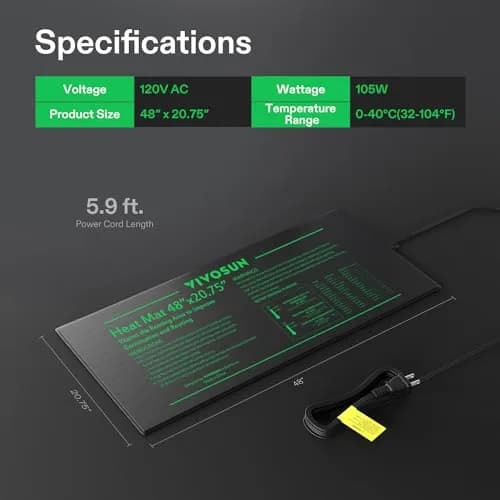 VIVOSUN 48" x 20.75" Waterproof Seedling Heat Mat | Stable & Uniform Heat for Germination thumbnail 7