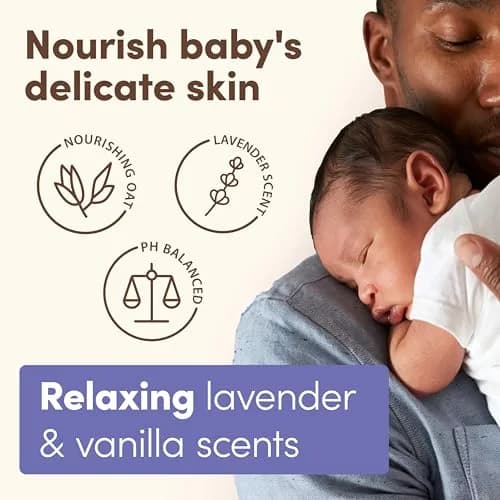 Aveeno Baby Calming Comfort Moisturizing Body Lotion with Lavender & Vanilla, 237ml (8 fl. oz) | Hypoallergenic for Sensitive Skin thumbnail 4