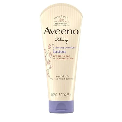 Aveeno Baby Calming Comfort Moisturizing Body Lotion with Lavender & Vanilla, 237ml (8 fl. oz) | Hypoallergenic for Sensitive Skin thumbnail 1
