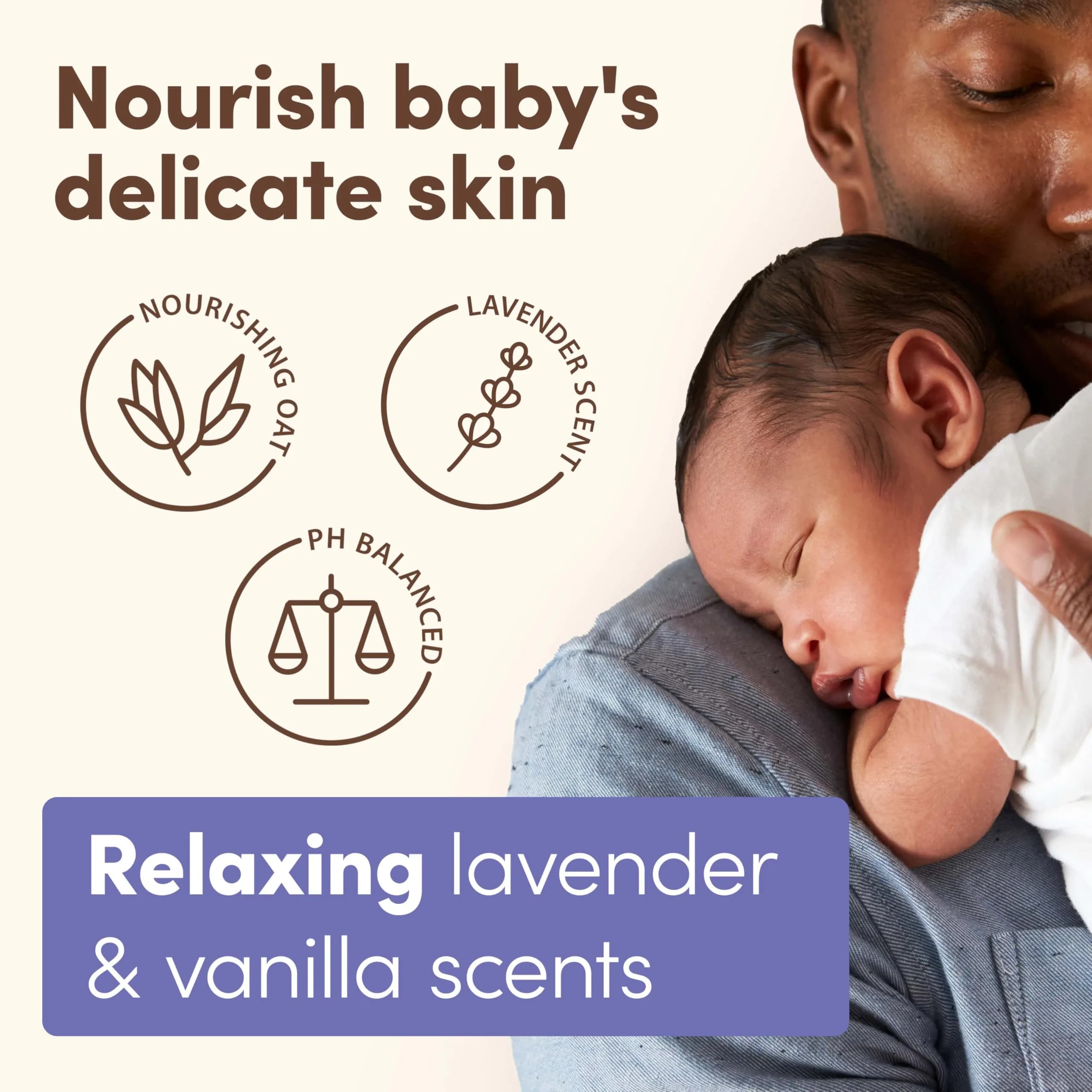 Aveeno Baby Calming Comfort Moisturizing Body Lotion with Lavender & Vanilla, 237ml (8 fl. oz) | Hypoallergenic for Sensitive Skin - view 4