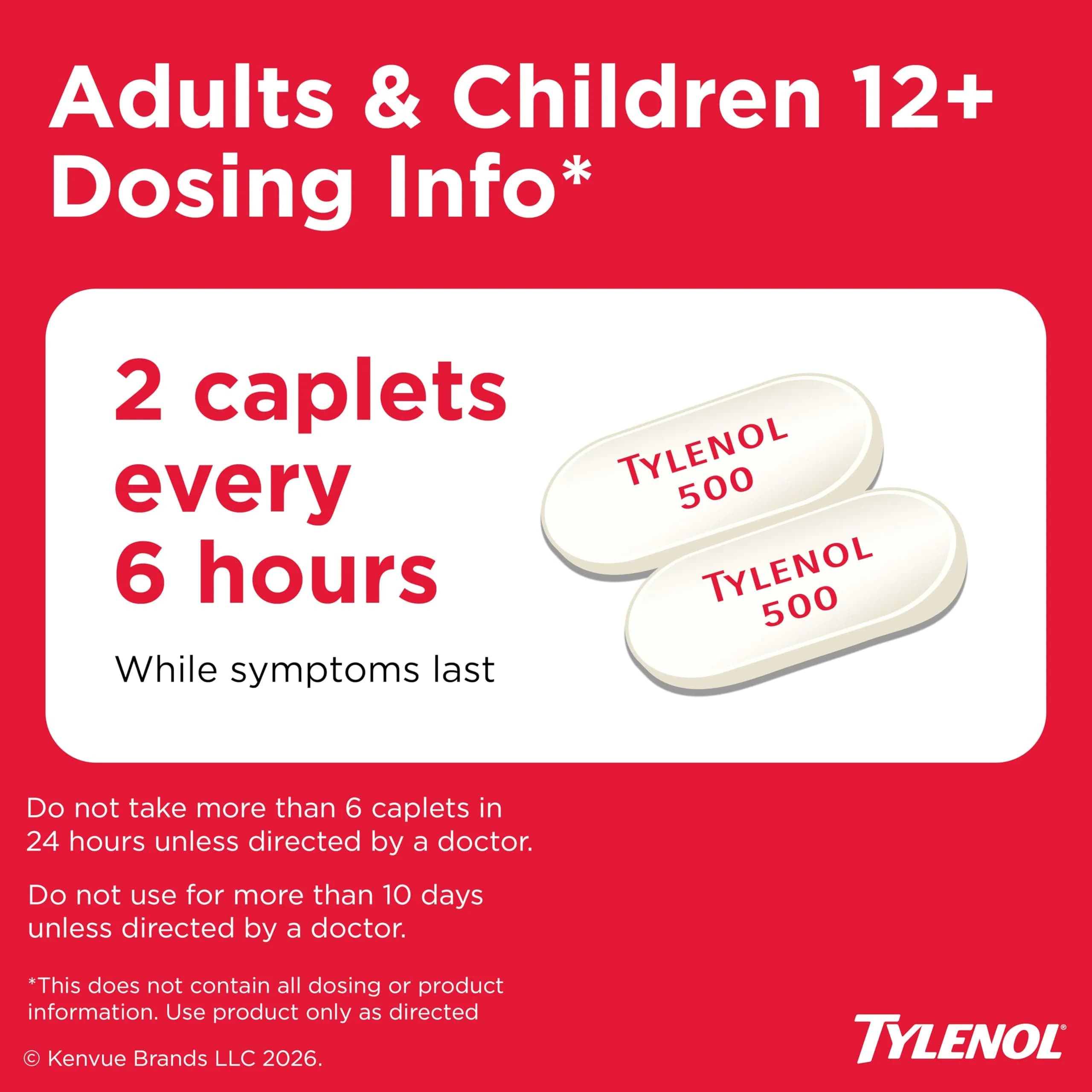 Tylenol Extra Strength Caplets, 500 mg Acetaminophen, 225 Count | Fast Pain Relief & Fever Reduction - view 6