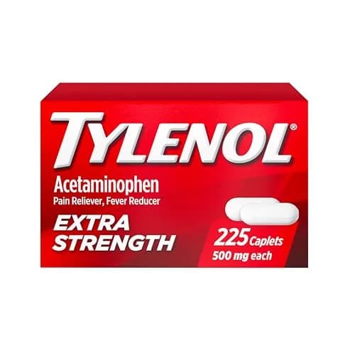 Tylenol Extra Strength Caplets, 500 mg Acetaminophen, 225 Count | Fast Pain Relief & Fever Reduction thumbnail 1