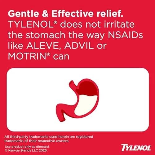 Tylenol Extra Strength Caplets, 500 mg Acetaminophen, 225 Count | Fast Pain Relief & Fever Reduction thumbnail 3