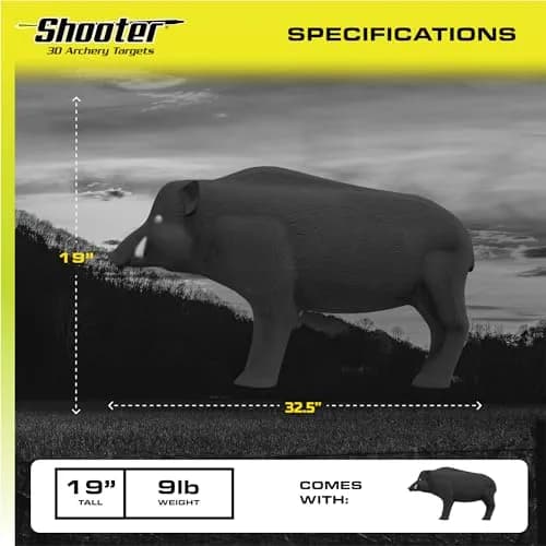 Shooter Hog 3D Archery Target 19”H x 32.5”W | Realistic Solid Body Design for Practice thumbnail 7
