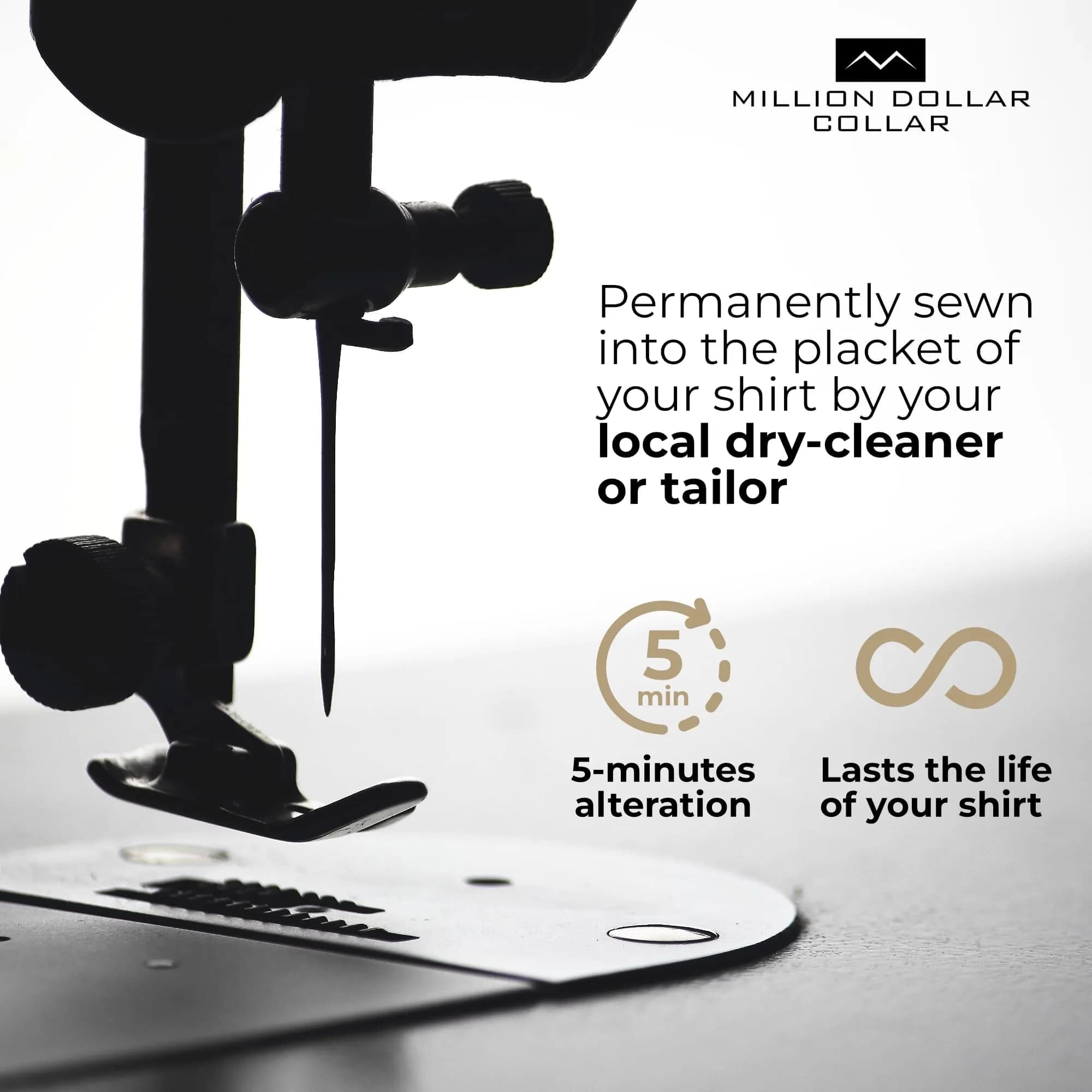 Million Dollar Collar Placket Stays 20-Pack White | Patented Collar Support for Men & Women Dress Shirts - view 5