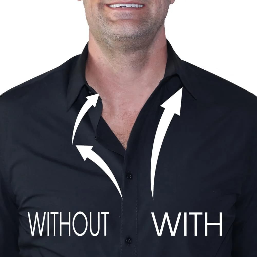 Million Dollar Collar Placket Stays 20-Pack White | Patented Collar Support for Men & Women Dress Shirts - view 6