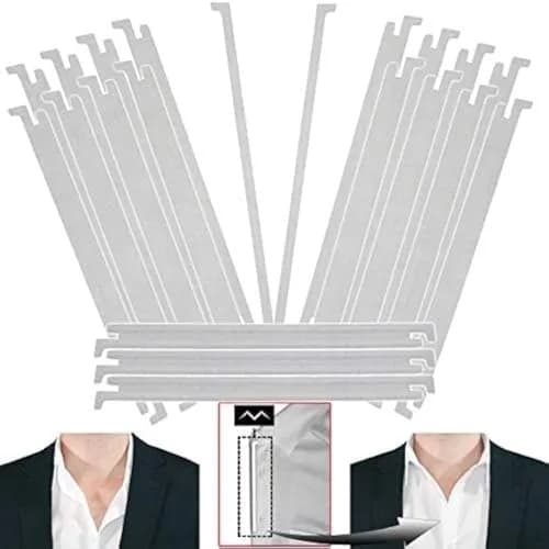 Million Dollar Collar Placket Stays 20-Pack White | Patented Collar Support for Men & Women Dress Shirts thumbnail 1