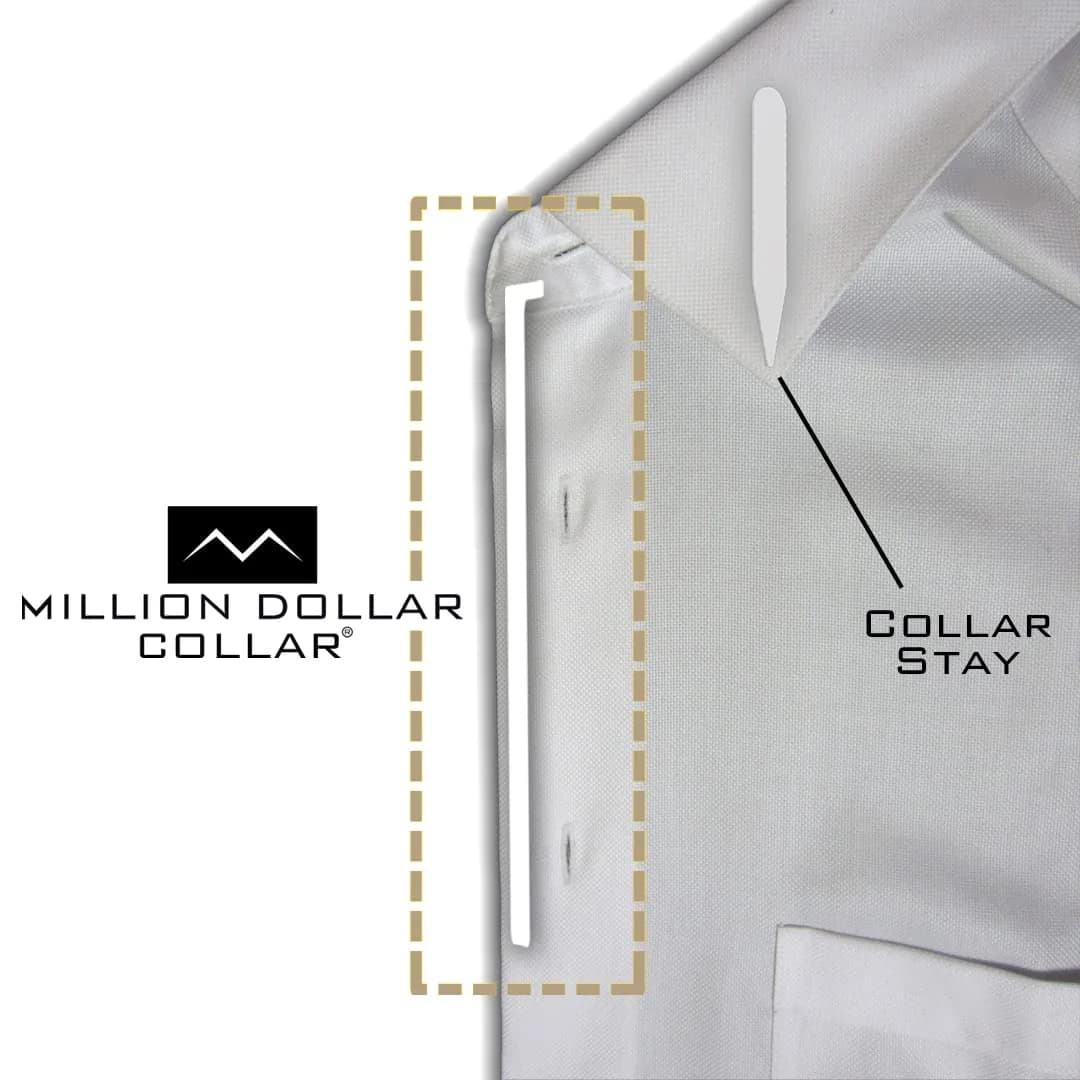Million Dollar Collar Placket Stays White 50-Pack | Patented Collar Support for Men & Women Dress Shirts - view 9