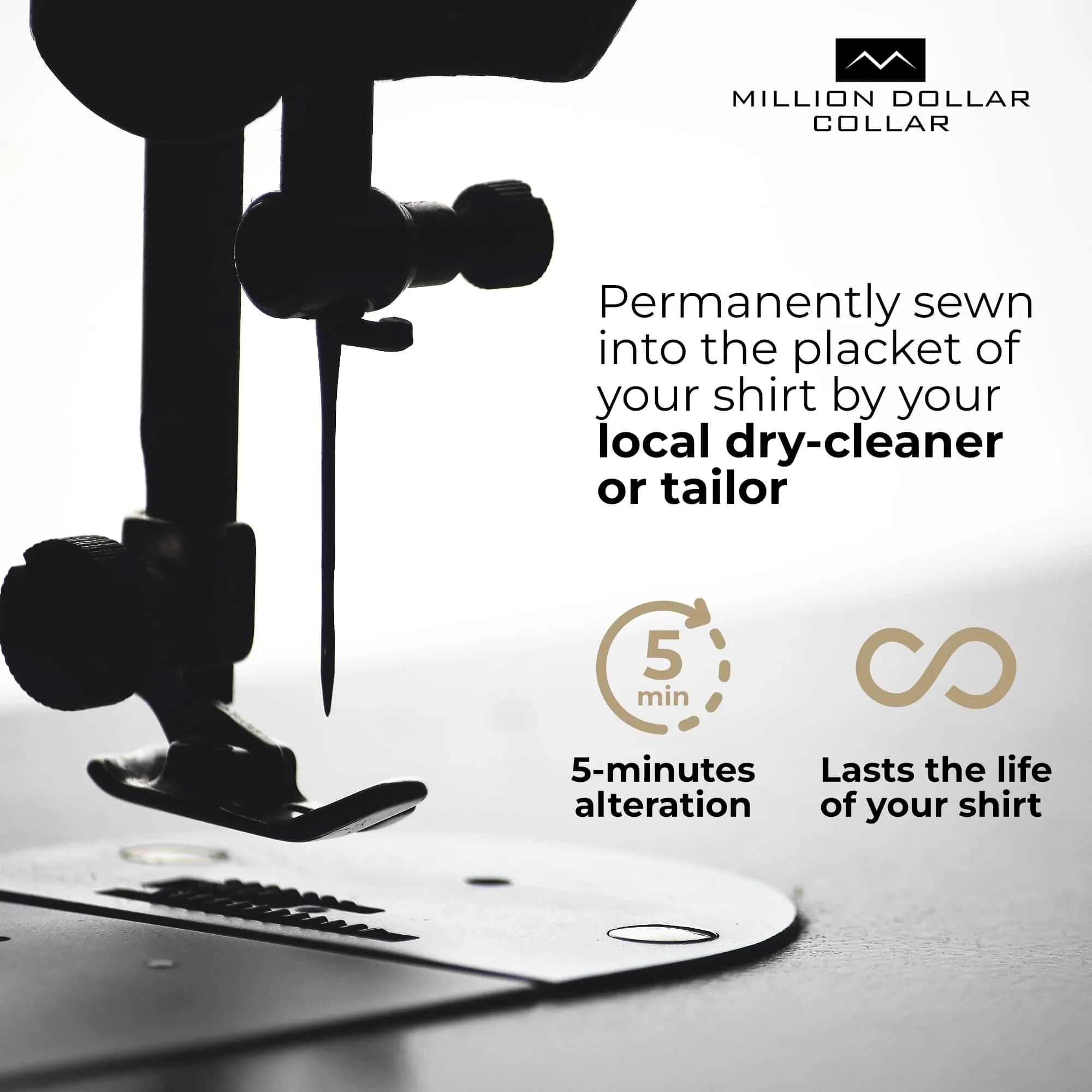 Million Dollar Collar Placket Stays White 50-Pack | Patented Collar Support for Men & Women Dress Shirts - view 3