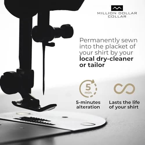Million Dollar Collar Placket Stays White 50-Pack | Patented Collar Support for Men & Women Dress Shirts thumbnail 3