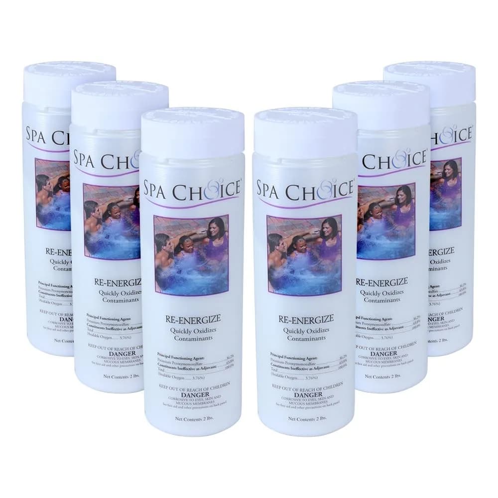 SpaChoice 2-Pounds 6-Pack Premium Re-Energize Spa Shock | Oxygen-Based Spa Water Treatment — Spa