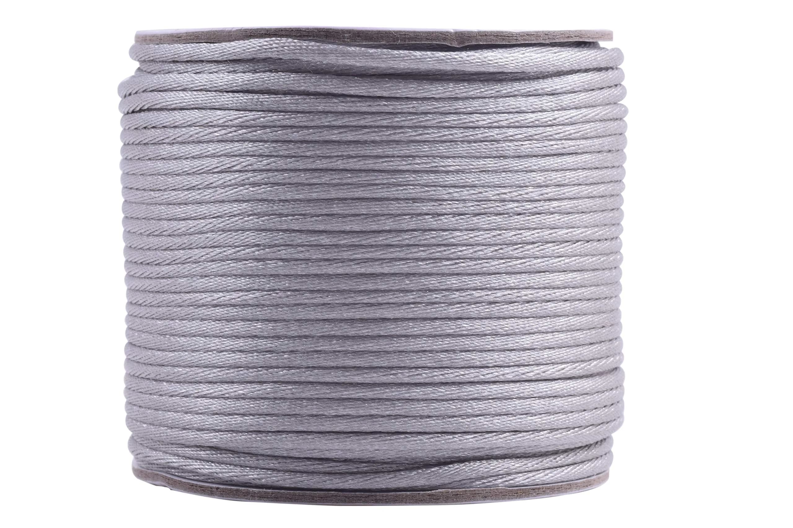KONMAY 50 Yards 2.0mm Nylon Satin Rattail Beading String for Jewelry & Crafting | Durable, Versatile Grey - main product image