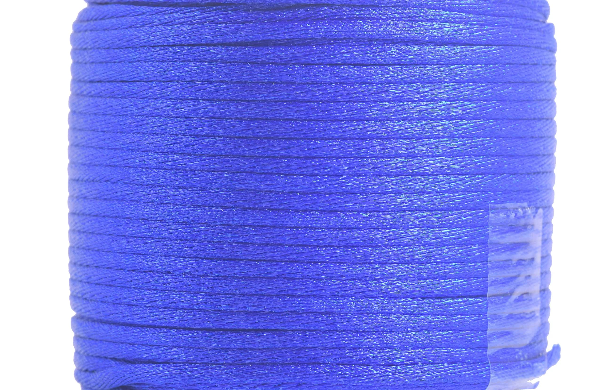 KONMAY 2.0mm Nylon Rattail Satin Cord 45m (150ft) | Strong, Durable Beading String for Jewelry Making — Royal Blue
