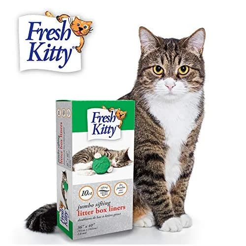 Fresh Kitty 10 Count Sifting Litter Box Liners | Easy Clean, Jumbo Size, Plastic Bags for Cats thumbnail 1