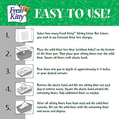 Fresh Kitty 10 Count Sifting Litter Box Liners | Easy Clean, Jumbo Size, Plastic Bags for Cats thumbnail 3