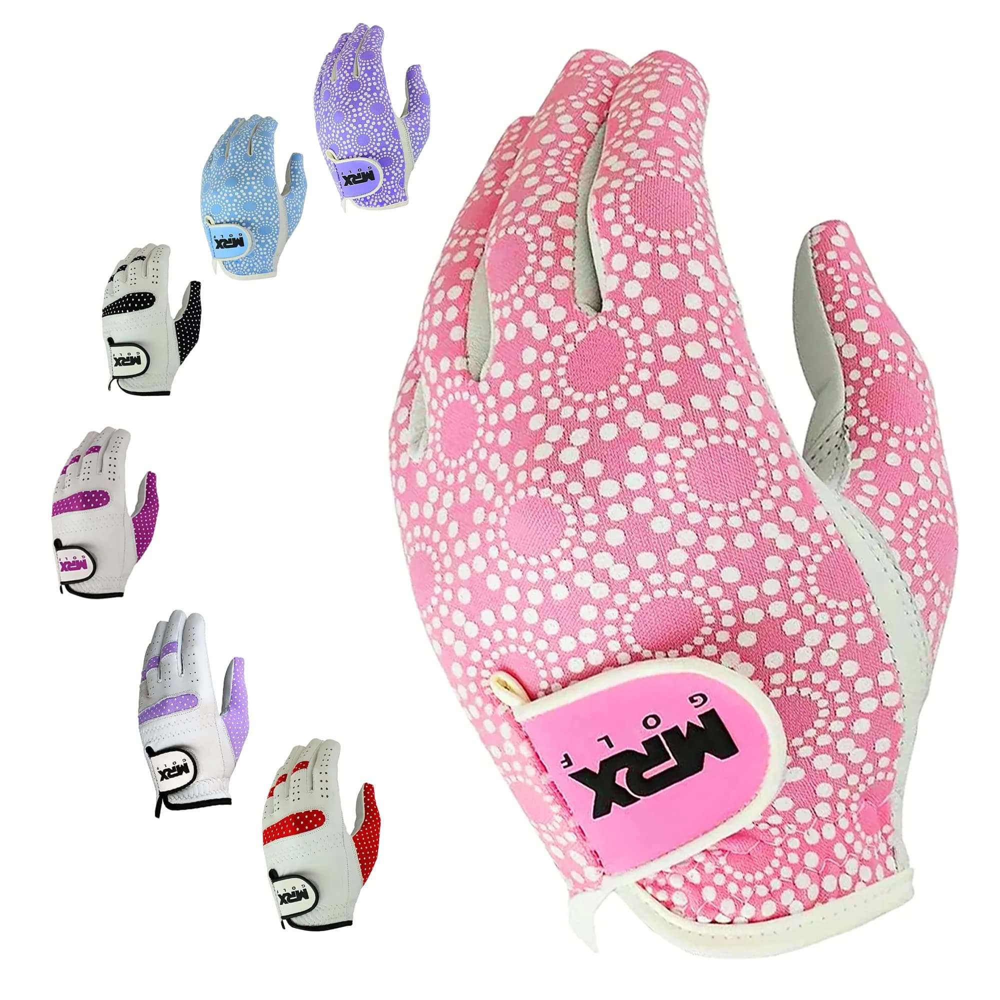 MRX BOXING & FITNESS Women's Golf Glove Left Handed Purple Regular Fit | Sweat Resistant Cabretta Leather — Left Hand Pink