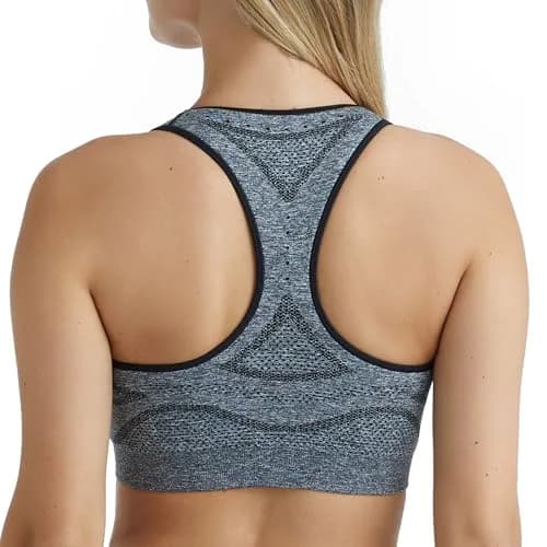 Hanes Seamless Racerback Moderate-Support Sports Bra with CoolDRI Moisture-Wicking | Comfortable, Moisture-Wicking, Moderate Support (70-120 chars) thumbnail 2