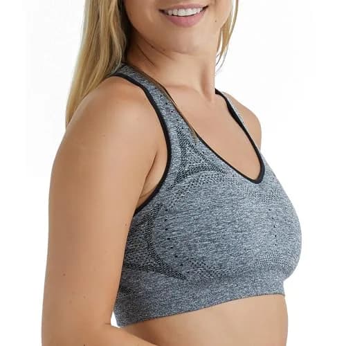 Hanes Seamless Racerback Moderate-Support Sports Bra with CoolDRI Moisture-Wicking | Comfortable, Moisture-Wicking, Moderate Support (70-120 chars) thumbnail 3