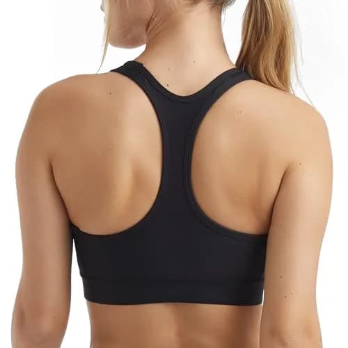 Hanes Womens Compression Racerback Sports Bra, Black, X-Large US | Moderate Support, Moisture-Wicking thumbnail 2