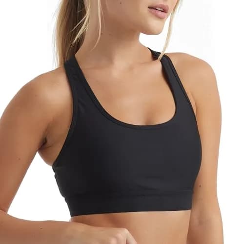 Hanes Womens Compression Racerback Sports Bra, Black, X-Large US | Moderate Support, Moisture-Wicking thumbnail 3
