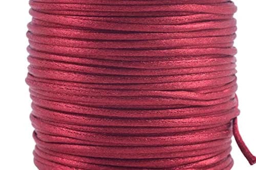 KONMAY 80 Yards 1.0mm Nylon Rattail Satin Silk Beading String for Jewelry & Crafts | Ruby thumbnail 1