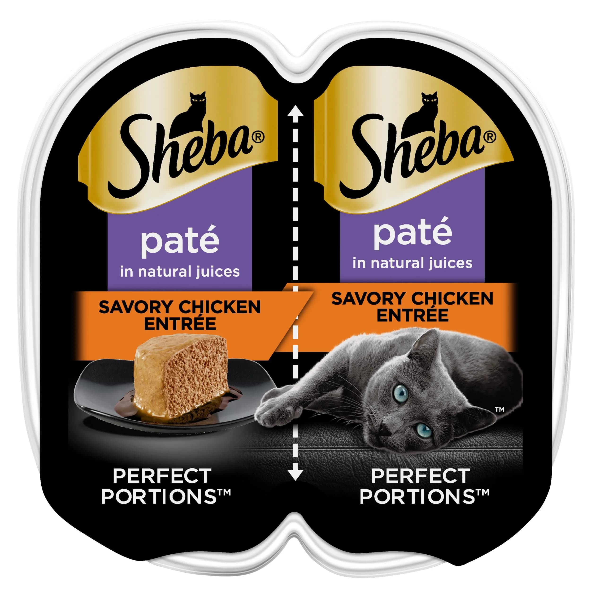 Sheba Perfect Portions Pate Wet Cat Food, Savory Chicken, 2.6 oz. | Grain-Free, Protein-Rich, Made in USA