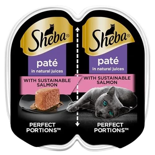 Sheba Perfect Portions Pate Wet Cat Food, Salmon | Complete & Balanced for Adult Cats thumbnail 1