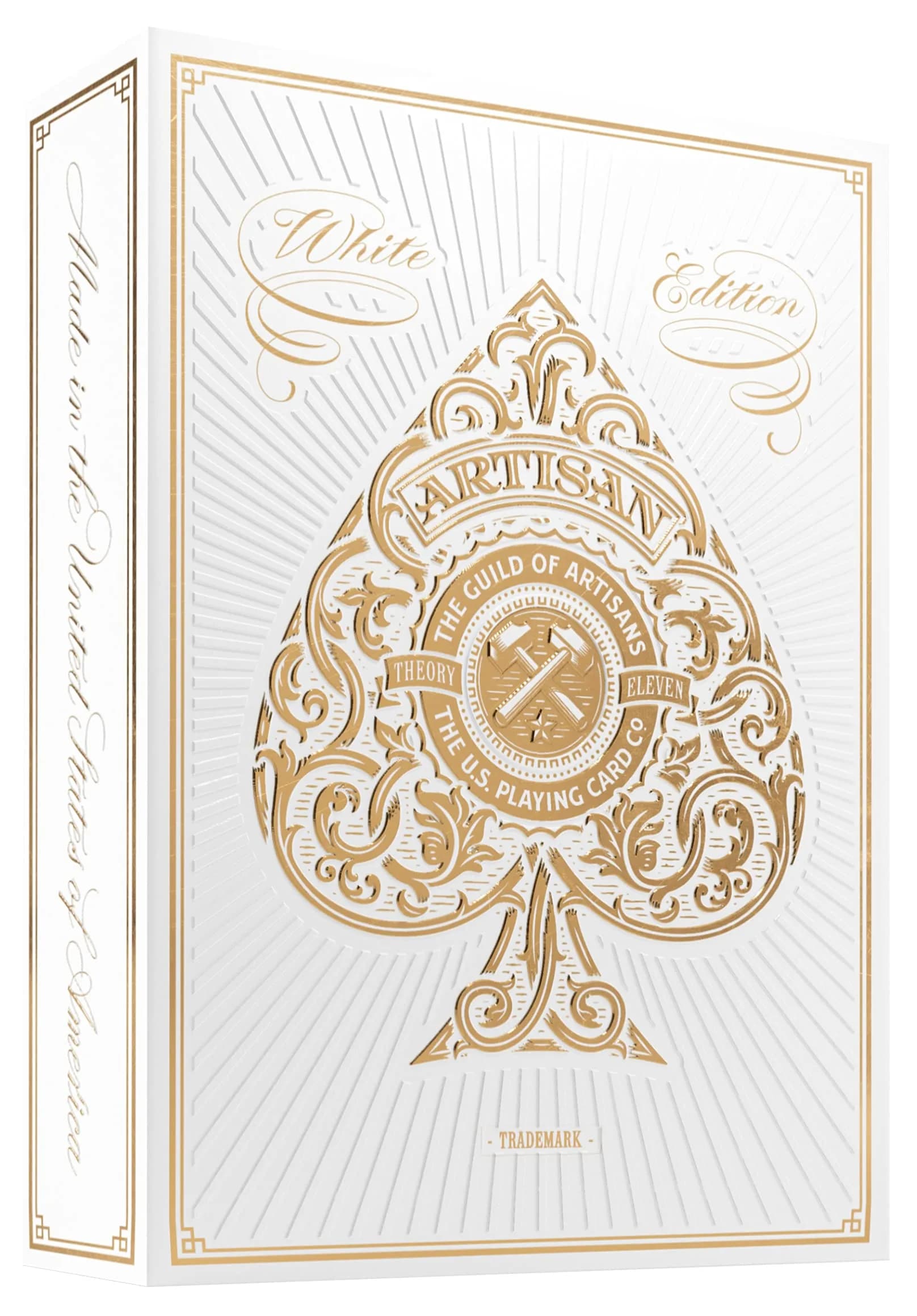theory11 Artisan Playing Cards White Edition Poker Size | Hand-Illustrated Luxury Deck — White