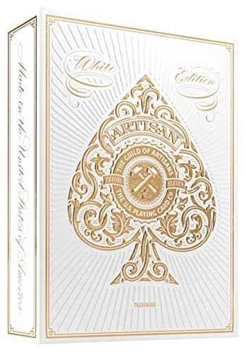 theory11 Artisan Playing Cards White Edition Poker Size | Hand-Illustrated Luxury Deck thumbnail 1