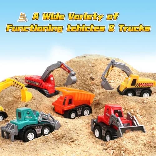 Fajiabao Construction Toy Cars for Toddlers 3+ Mini Pull Back Vehicles for Boys thumbnail 6