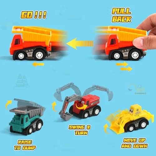 Fajiabao Construction Toy Cars for Toddlers 3+ Mini Pull Back Vehicles for Boys thumbnail 3