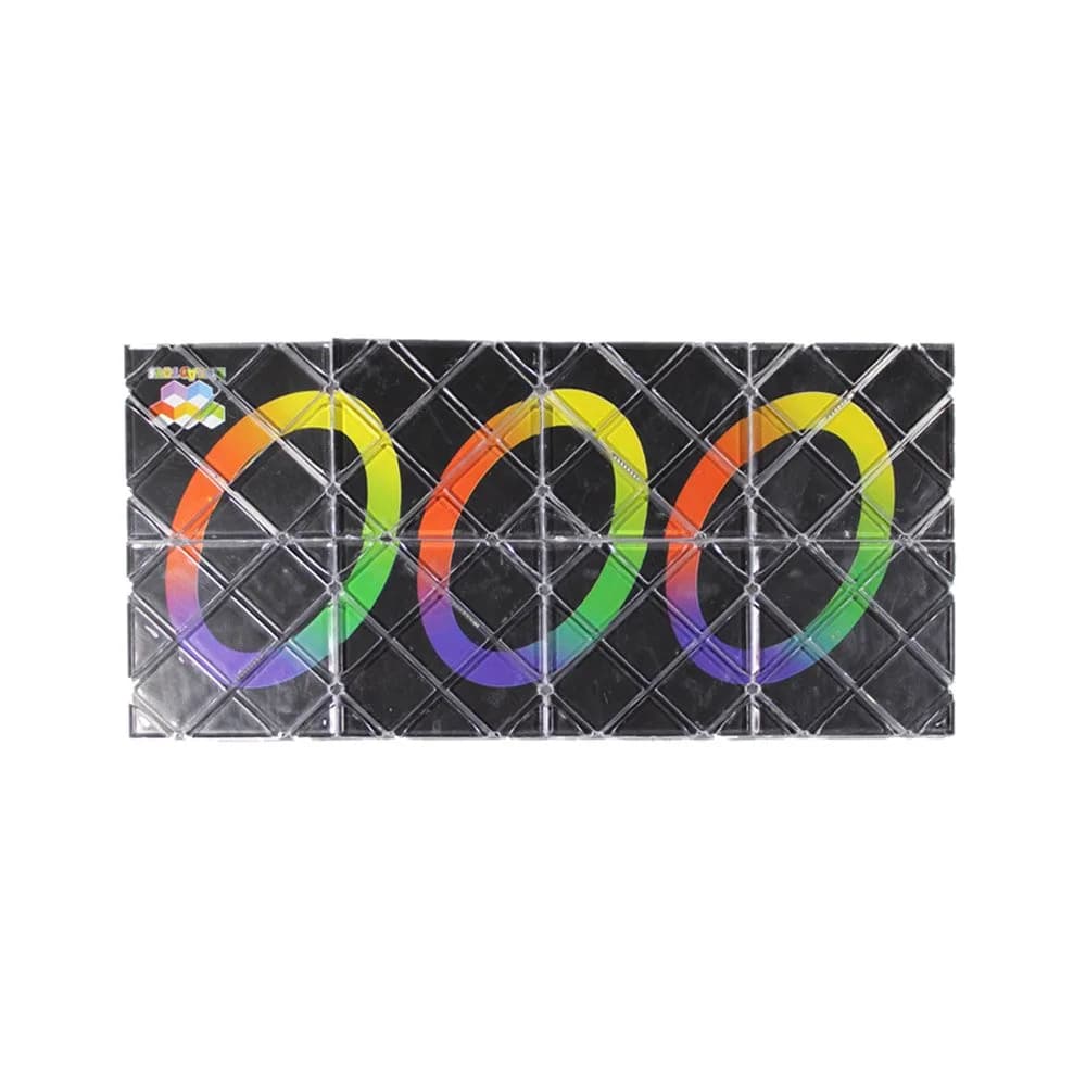 GoodPlay MoZhi LingAo 8 Panels 3 Rings Magic Folding Puzzle Cube Twisty Black | Educational Toy for Kids & Adults