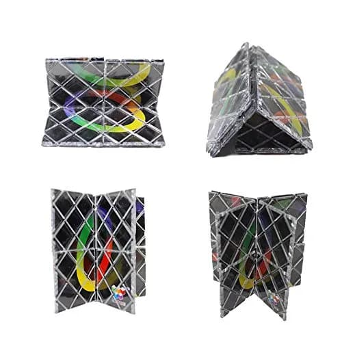 GoodPlay MoZhi LingAo 8 Panels 3 Rings Magic Folding Puzzle Cube Twisty Black | Educational Toy for Kids & Adults thumbnail 2