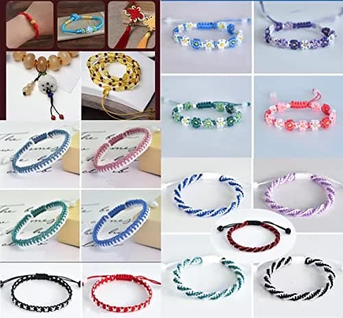KONMAY 0.8mm Braided Nylon Bracelet Making String Cord 120m (0.8mm) | Strong & Durable for Jewelry Making thumbnail 7