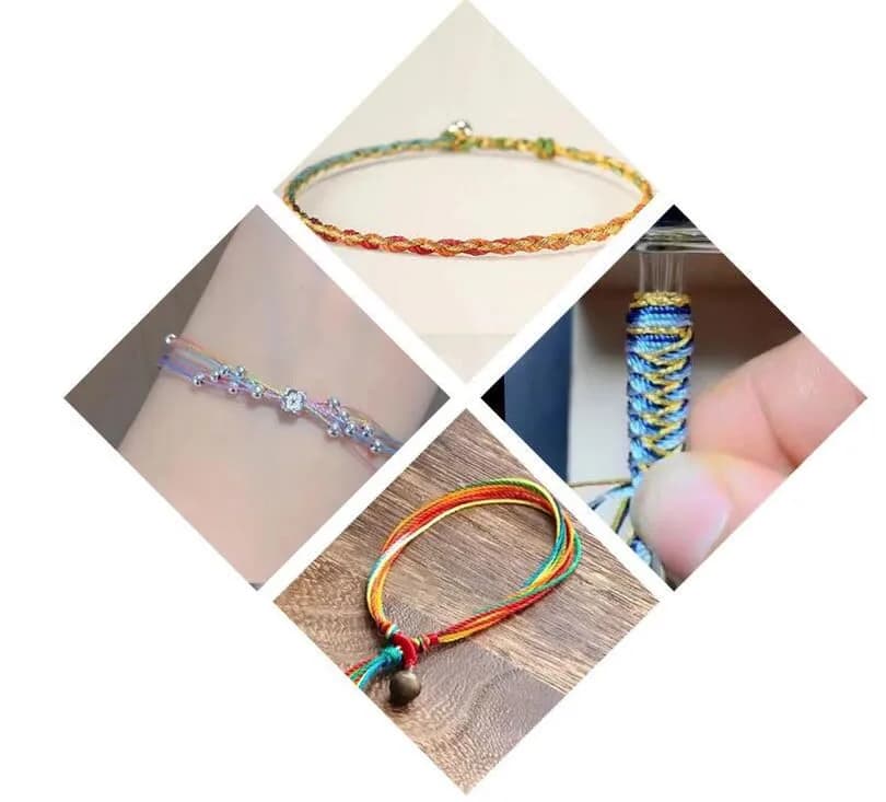KONMAY 0.8mm Braided Nylon Bracelet Making String Cord 120m (0.8mm) | Strong & Durable for Jewelry Making thumbnail 9