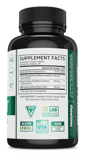 Zhou Calm Now Calm Supplement 60 Veggie Capsules | Adaptogen & B-Vitamin Blend for Stress Relief thumbnail 2