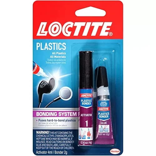 Loctite Plastics Bonding System Clear Kit 4ml Activator + 2g Glue | Bonds Polyethylene, Polypropylene, PTFE thumbnail 1