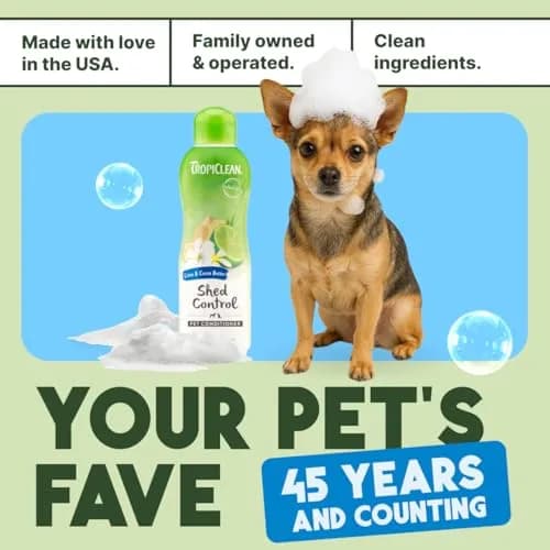 TropiClean Lime & Cocoa Butter Shed Control Dog & Cat Conditioner 591ml (20 Fl Oz) | Reduces Shedding, Softens Coat thumbnail 6