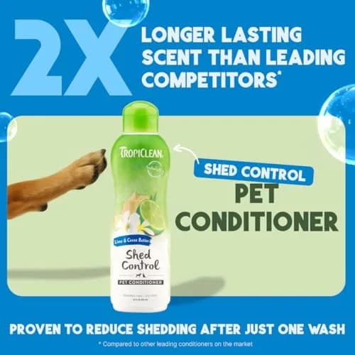 TropiClean Lime & Cocoa Butter Shed Control Dog & Cat Conditioner 591ml (20 Fl Oz) | Reduces Shedding, Softens Coat thumbnail 2