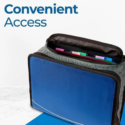 Case-it Storage Binder 3-Inch O-Rings | 600 Sheets, 5-Subject, Blue | School & Office Organizer thumbnail 3