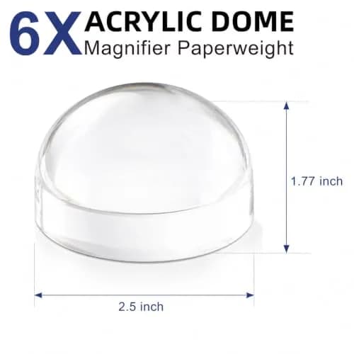 Dandelion 6X Dome Magnifier with Pouch, 6.35 cm (2.5 inch) Diameter | Visual Impairment Aid for Writing & Reading thumbnail 5