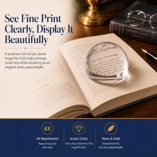 Dandelion 6X Dome Magnifier with Pouch, 6.35 cm (2.5 inch) Diameter | Visual Impairment Aid for Writing & Reading thumbnail 4