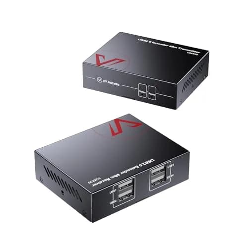 AV Access USB Over Ethernet Extender Kit, USB 2.0 480Mbps, 4-Port Hub | Long-Distance USB Extension with 4 Ports thumbnail 1
