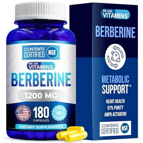 We Like Vitamins NSF Certified Berberine Supplement 1200mg | Supports Metabolic Health (70-120 chars) thumbnail 1