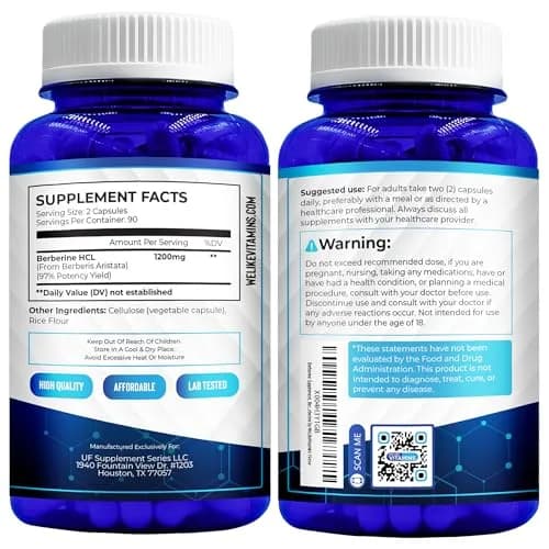 We Like Vitamins NSF Certified Berberine Supplement 1200mg | Supports Metabolic Health (70-120 chars) thumbnail 9